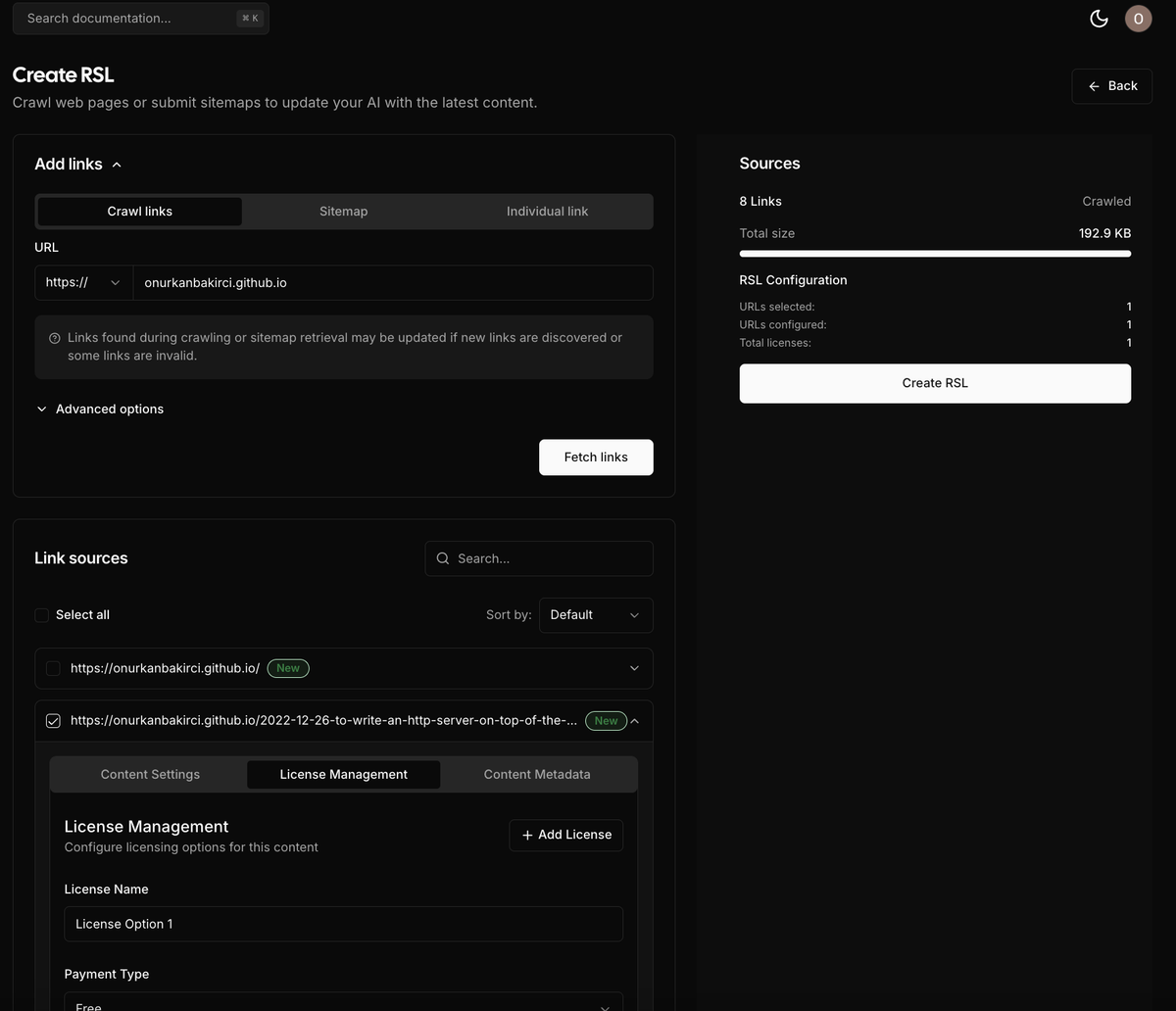 Create RSL of your website